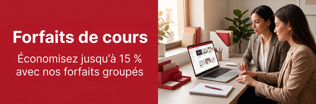 Forfaits de cours OPC &mdash; economisez sur votre formation en organisation professionnelle